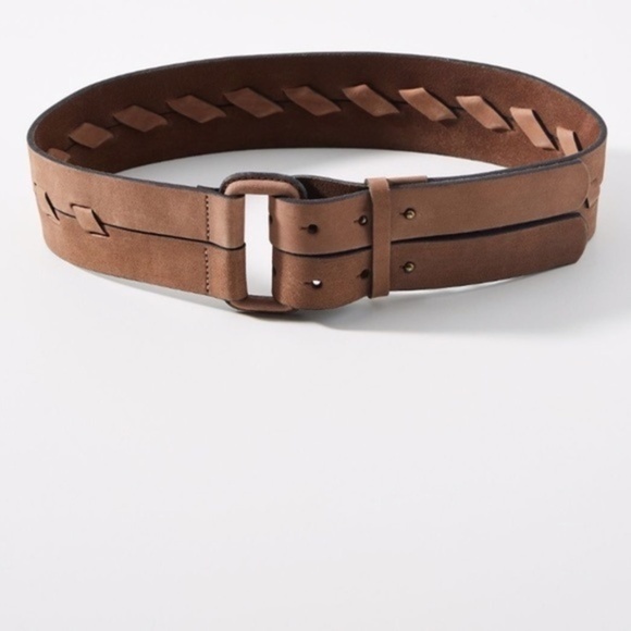 Anthropologie Bianca  Brown Leather Waist Belt L